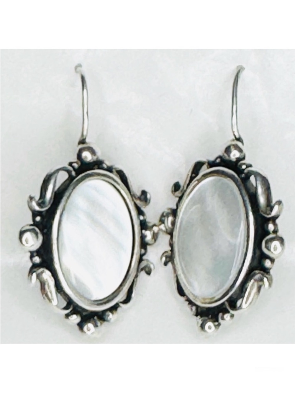 Sterling Silver & Mother Of Pearl Drop Earrings